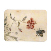 Waterverf van  bijen, vlinder en papaver magneet (Horizontaal)