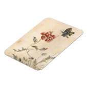 Waterverf van  bijen, vlinder en papaver magneet (Linkerzijde)