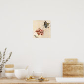 Waterverf van bijen, vlinder en papaver poster (Keuken)