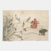 Waterverf van  bijen, vlinder en papaver theedoek (Horizontaal)