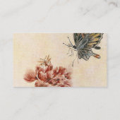 Waterverf van bijen, vlinder en papaver visitekaartje (Achterkant)