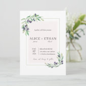 Waterverf van bijtende olijven kaart (Staand voorkant)