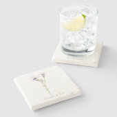 Waterverf van Bird's Eyes Gilia Stenen Onderzetter (Zijkant)