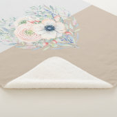 Waterverf van bladeren en bloemen sherpa deken (3/4)