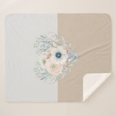 Waterverf van bladeren en bloemen sherpa deken (Voorkant (horizontaal))