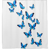 Waterverf van blauwe aqua morpho butterfly douchegordijn (Voorkant)