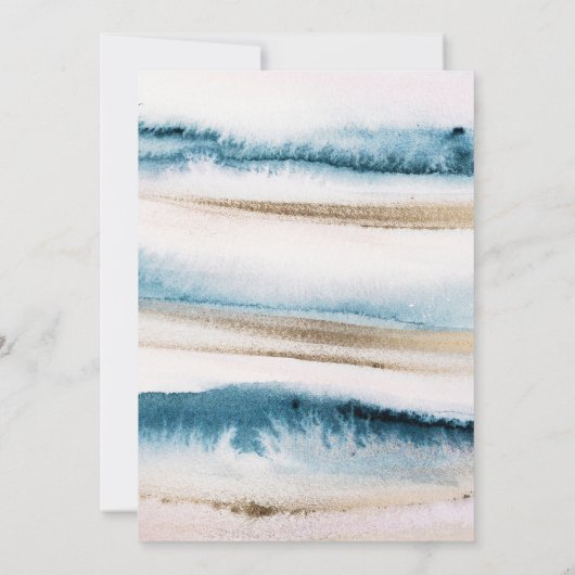 Waterverf van blauwe en gouden verf kaart (Achterkant)