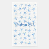 Waterverf van blauwe zeester met golfrog-silhouet servet (Voorkant)