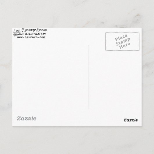 Waterverf van blauwvogel briefkaart (Achterkant)