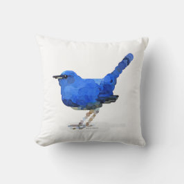 Waterverf van blauwvogel kussen