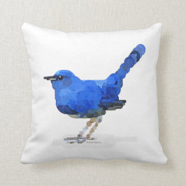 Waterverf van blauwvogel kussen