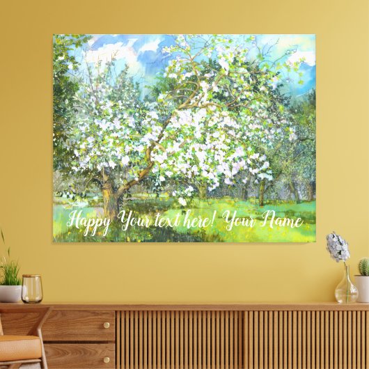 Waterverf van bloedige tuinschilderkunst canvas afdruk (Insitu (Woonkamer))