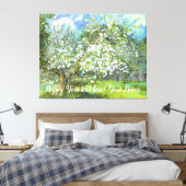 Waterverf van bloedige tuinschilderkunst canvas afdruk (Insitu (Slaapkamer))