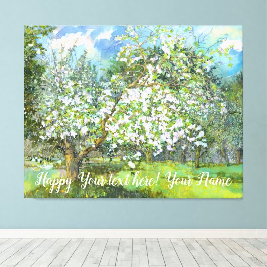 Waterverf van bloedige tuinschilderkunst canvas afdruk (Insitu (Houten vloer))