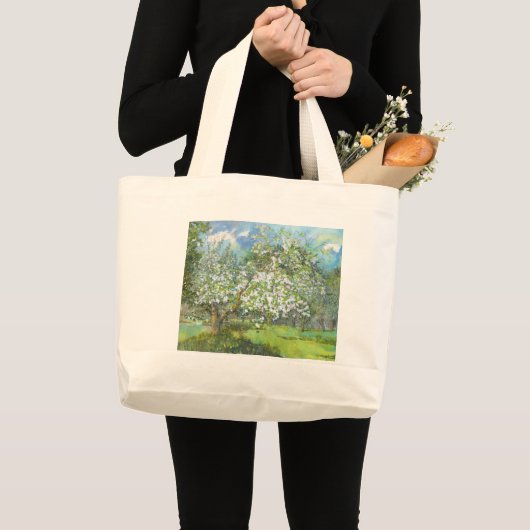 Waterverf van bloedige tuinschilderkunst grote tote bag (Voorkant (product))