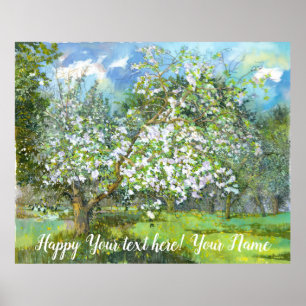 Waterverf van bloedige tuinschilderkunst poster