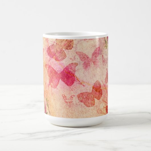 Waterverf van bloemen en vlinders, koffie-Mok Koffiemok (Center)