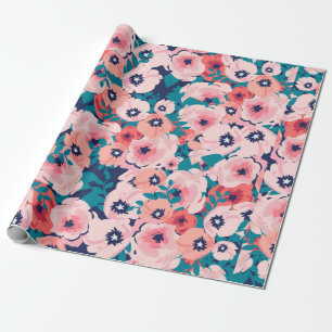 Waterverf van bloemen naadloos patroon cadeaupapier