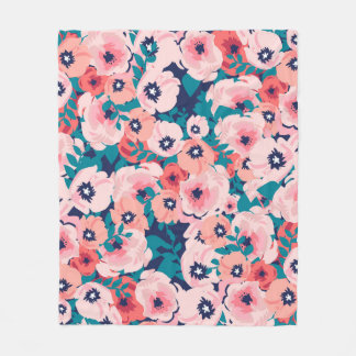 Waterverf van bloemen naadloos patroon fleece deken