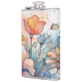 Waterverf van bloemenpatroon heupfles (Links)