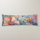 Waterverf van bloemenpatroon lichaamskussen (Achterkant)