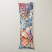 Waterverf van bloemenpatroon lichaamskussen (Voorkant Verticaal)