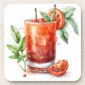WATERVERF VAN BLOODY MARY BIER ONDERZETTER (Voorkant)