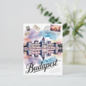 Waterverf van Boedapest Briefkaart (Staand voorkant)