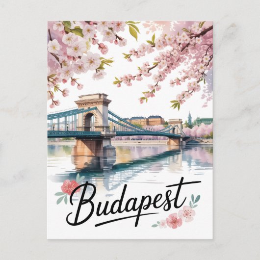 Waterverf van Boedapest Briefkaart (Voorkant)