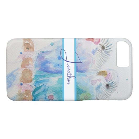 Waterverf van Boedgie Schildervogel Boedgies Aqua  Case-Mate iPhone Case (Achterkant (Horizontaal))