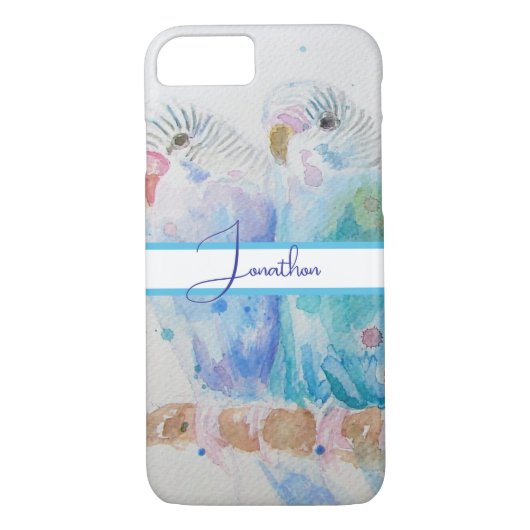 Waterverf van Boedgie Schildervogel Boedgies Aqua Case-Mate iPhone Case (Achterkant)