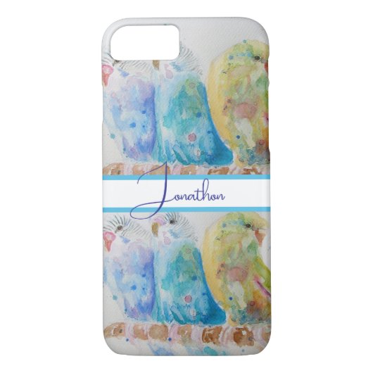 Waterverf van Boedgie Schildervogel Boedgies Aqua  Case-Mate iPhone Case (Achterkant)