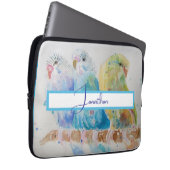 Waterverf van Boedgie Schildervogel Boedgies Aqua  Laptop Sleeve (Voorkant Rechts)
