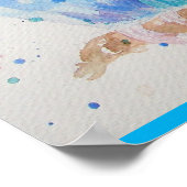 Waterverf van Boedgie Schildervogel Boedgies Aqua  Poster (Hoek)