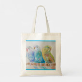 Waterverf van Boedgie Schildervogel Boedgies Aqua  Tote Bag (Achterkant)