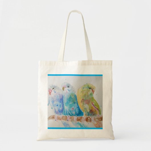 Waterverf van Boedgie Schildervogel Boedgies Aqua  Tote Bag (Voorkant)