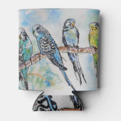 Waterverf van boedgie Vogelvogels vogelschilderij Blikjeskoeler (Voorkant)