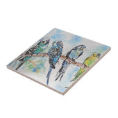 Waterverf van boedgie Vogelvogels vogelschilderij Tegeltje (Zijkant)