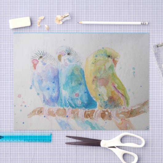 Waterverf van boedgie Vogelvogels vogelschilderij Tissuepapier (Craft)