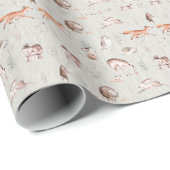 Waterverf van bosbouwhuisdieren in Scandinavië Cadeaupapier (Rol Hoek)