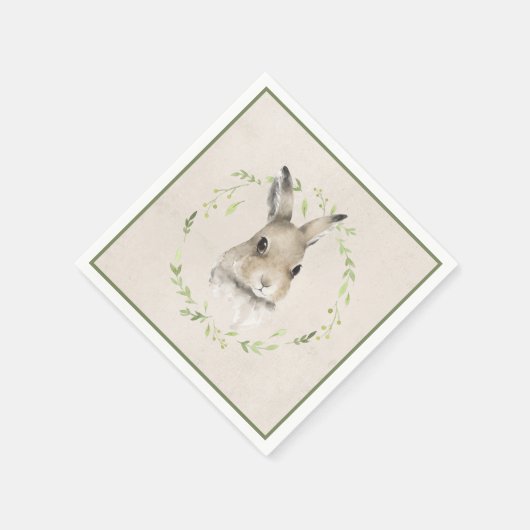 Waterverf van bosdieren Bunny Baby shower Servet (Hoek)