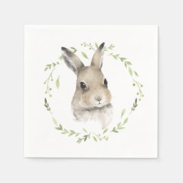 Waterverf van bosdieren Bunny Rabbit Simple Servet