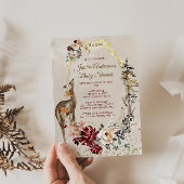 Waterverf van bosland Floral Girl Baby shower Kaart