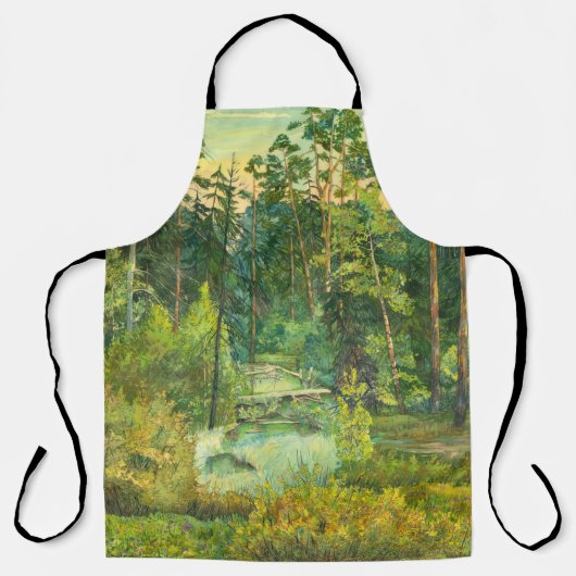 Waterverf van bosschilders schort (Voorkant)