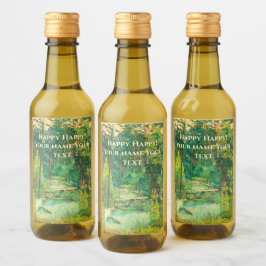 Waterverf van bosschilders wijn etiket