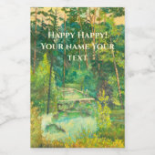 Waterverf van bosschilders wijn etiket (Enkel label)