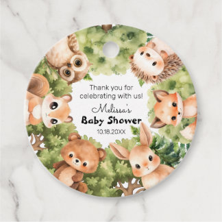 Waterverf van bossen Baby shower Bedankjes Labels