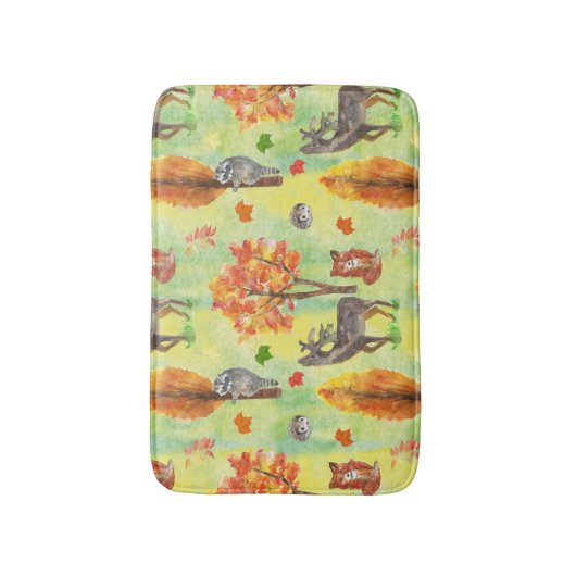 Waterverf van bossen badmat (Voorkant Verticaal)