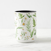 Waterverf van bossen Groene wilde bloemen en Mok v (Midden)