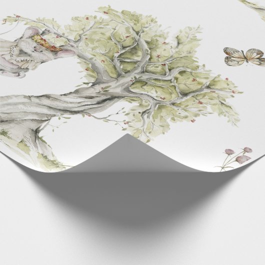 Waterverf van bossen, kinderpakpapier cadeaupapier (Hoek)